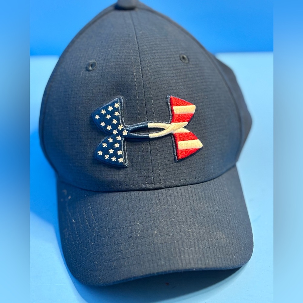 Under Armour Boys' Navy Cap with American Flag Logo